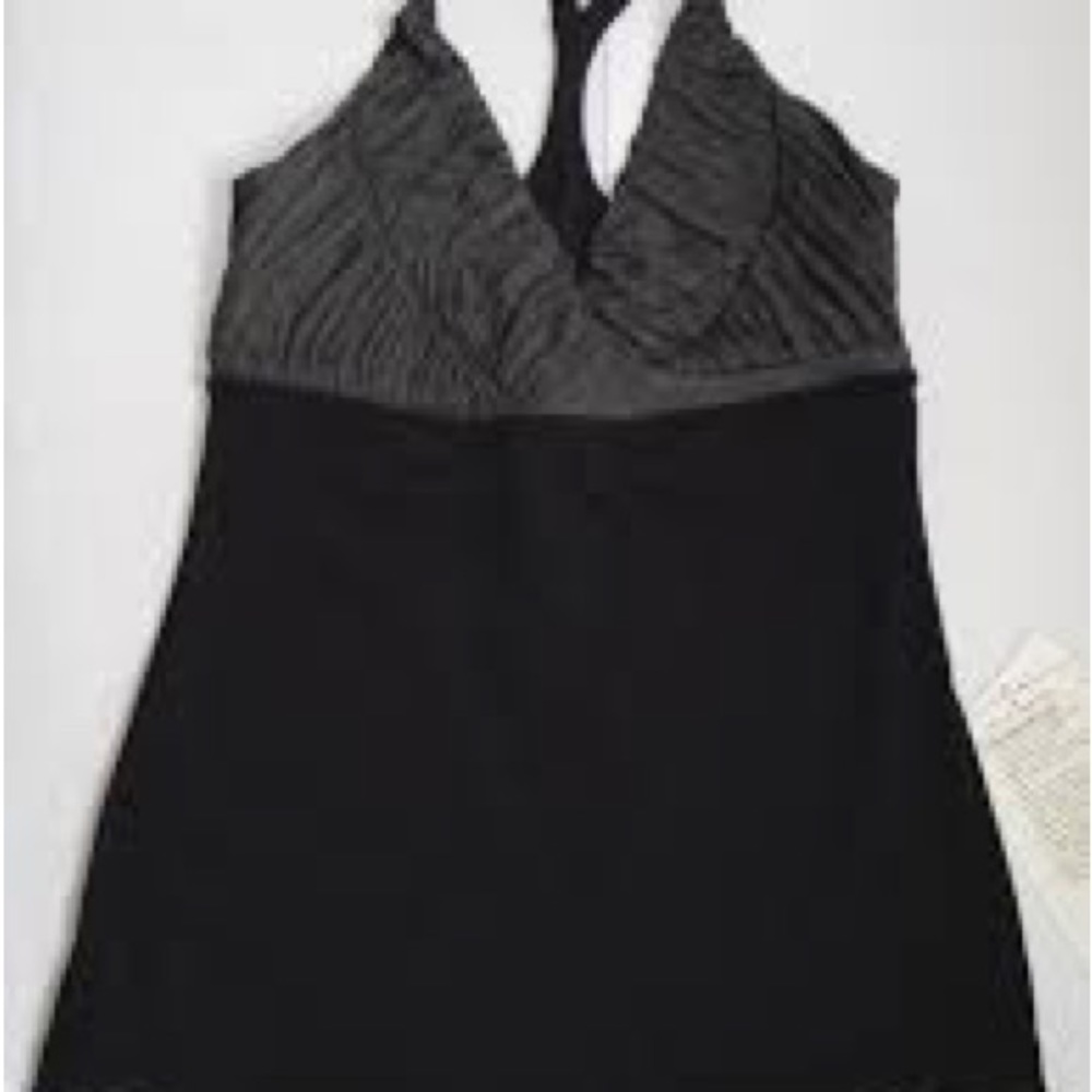 Lululemon Pure Balance Tank, Black and Charcoal, Size 6